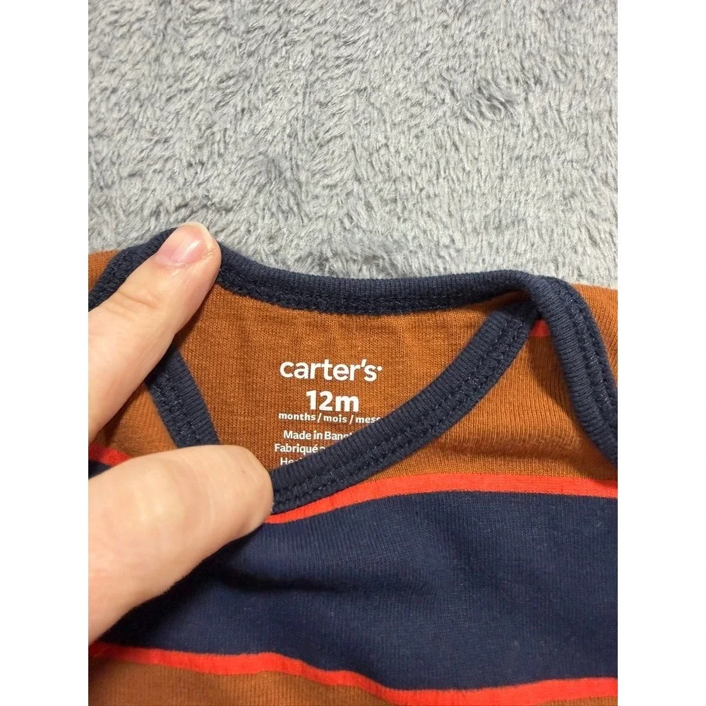 Carters Baby Boy 12M Clothing Lot 8pc Bodysuits Joggers Shorts Stripe Navy 12 Mo